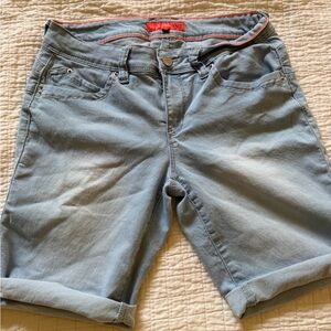 YMI Wanna Betta Butt? Light Blue Denim Shorts with Orange Trim